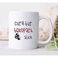 personalized 'boxopath' boxing mug, glove, custom gift for boxing fan, coach appreciation, husband, office cup, fighting