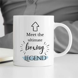 ultimate boxing legend, mug for boxing fan, arrow to face, coach appreciation, husband, office cup, fighting son, men, t
