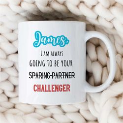 personalized boxing mug, challenger, custom gift for boxing fan, coach appreciation, husband, office cup, fighting son,