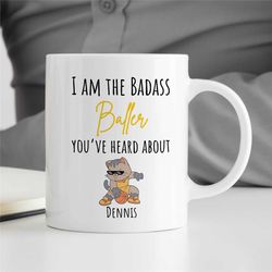 custom basketball mug with cat motif, personalized gift for hooper, unique coach gift, fan, sports mug, birthday present