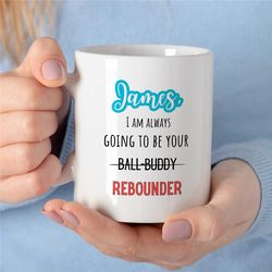personalized basketball coach mug, rebounder, custom sports gift with name, unqiue fan, boy/girl, men/women birthday pre