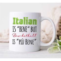 funny basketball mug, italian joke, hooper cup, b-ball coach birthday present, sport mug, fan, baller, nephew, men/women