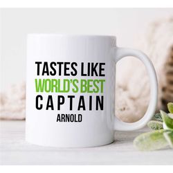 personalized 'world's best captain' mug, custom gift for sailors, sea lover, husband appreciation, boyfriend thank you,