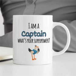 captain superpower, mug for sailors, seagull, sea lover, husband appreciation, boyfriend thank you, men, ship owner, for