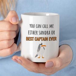 custom 'best captain ever' mug, personalized gift for sailor, seagull, sea lover, husband appreciation, boyfriend thank