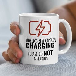 world's best captain charging, mug for sailors, sea lover, empowering husband appreciation, positive affirmation, boyfri