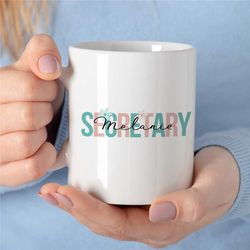 personalized secretary mug, custom gift for assistant, coworker birthday, receptionist, work anniversary, thank you, wif