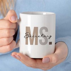 personalized initials, secretary mug, custom gift for assistant, coworker birthday, receptionist, work anniversary, than