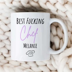 custom 'best f...ing chef' mug, personalized gift for cook, gastronomy appreciation, culinary school graduate, gourmet,