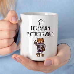 personalized 'otter this world' captain mug, custom gift for sailors, sea lover, husband appreciation, boyfriend thank y