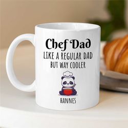 custom 'chef dad' mug, personalized gift for cook, gastronomy appreciation, culinary school graduate, gourmet, caterer,