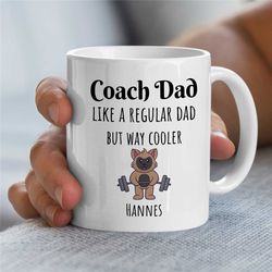 custom 'coach dad' mug, personalized gift for motivational expert, thank you, graduation, profession, father, for her, c