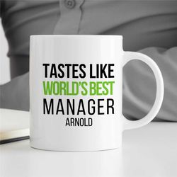 custom world's best manager mug, personalized gift for boss, coworker birthday, job appreciation, work office decor, pro