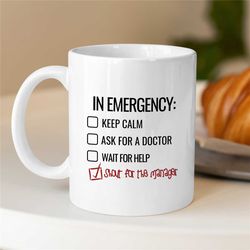 in emergency shout for the manager mug, gift for boss, coworker birthday, job appreciation, work office decor, professio