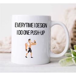 fit graphic designer mug, gym lover, artist birthday, sport lover, coworker, office mug, creative profession, husband, w