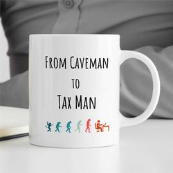funny cpa evolution mug, from caveman to tax man, office mug, financial advisor appreciation, tax expert, birthday, anni
