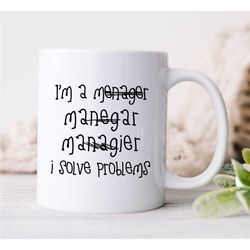 misspelled manager mug, wrong written, gift for boss, coworker birthday, job appreciation, work office decor, profession