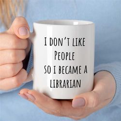 introverted librarian mug, gift for library staff, cup for bookworms, reader, coworker, birthday, appreciation, new job,