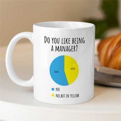 manager meme mug, pie chart, gift for boss, coworker birthday, job appreciation, work office decor, profession, for him/