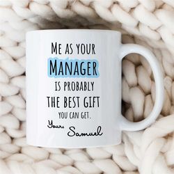 personalized manager mug, custom best gift for boss, coworker birthday, job appreciation, work office decor, profession,