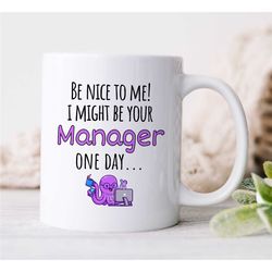 octopus manager mug, gift for boss, coworker birthday, job appreciation, work office decor, profession, for him/her, men