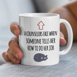 counselor cat mug, arrow to face, gift for therapist, family therapy appreciation, thank you gift, bcba, cbt birthday, a