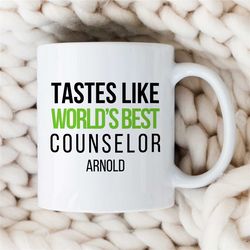 personalized 'world's best counselor' mug, custom gift for therapist, bcba birthday, cbt work, aba, family therapy appre