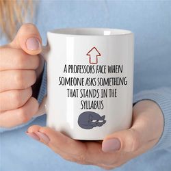 syllabus joke mug for professors, funny cat, gift for university lecturers, office, educator mom, tenure gift, teaching
