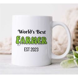 custom 'world's best farmer' mug, personalized gift for agronomists, nature lover, garden owner, employee appreciation,
