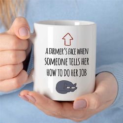 farmer mug, sarcastic gift for agronomist, cat, nature lover, garden owner, employee appreciation, housewarming, best fr