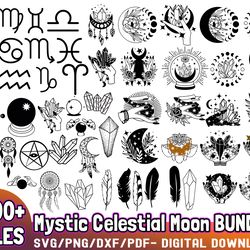 1000 Mystic Celestial moon bundle, Mystical svg, Mystic Moon svg File