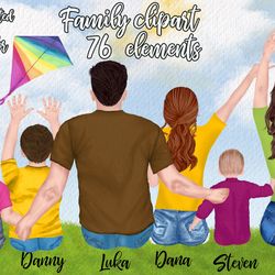 Hand Painted Family Clipart Png, Family Clipart, Family Sitting