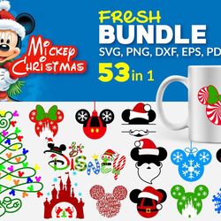 53 Mickey Christmas Bundle, Christmas Svg, Mickey Svg