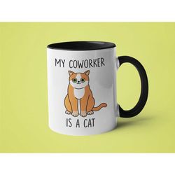 zoom mug, covid 2020, funny cat mug, cat lover gift, my coworker is a cat