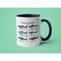 shark mug, shark lover gift, mugs for men, types of sharks