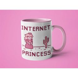 gamer girl mug, mugs for girls, cute coffee mug, internet princess