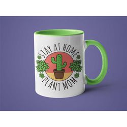 plant mom mug, cactus mug, plant lover gift, stay at home plant mom