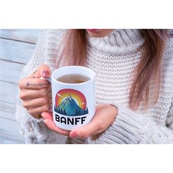 banff, alberta coffee mug | great gift idea for a canadian outdoor, mountain, camping, hiking, nature or adventure lover