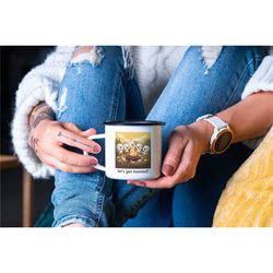 let's get toasted enamel camping mug | funny gift idea for an outdoor, camping, hiking, nature or adventure lover!