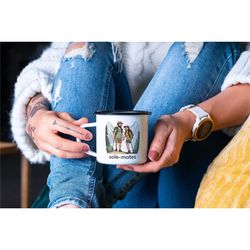 sole-mates enamel camping mug | great funny gift idea for an outdoor, camping, hiking, nature or adventure couple!