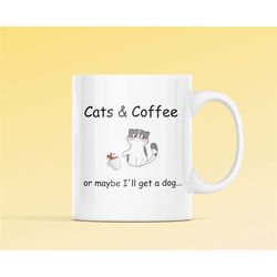 cat knocking over coffee mug, cats and coffee mug, cute cat mug, cute coffee mug, funny mug gift for her, gift for him