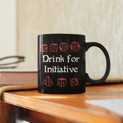 dungeons and dragons, dungeon master mug, drink for initiative, large gamer mug, mug for dnd, dnd gift, dungeons and dra