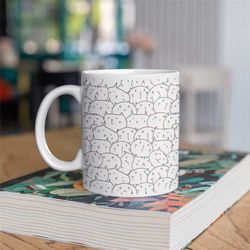 cat coffee mug, cat pattern, cat lover gift, cat lover mug, cute cat mug, gift for cat mom, pet mug, cute cat drawing, c