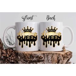 aquarius queen mug / aquarius gift / zodiac diva mug / january to february birthday mug