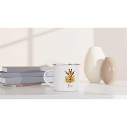 personalised | giraffe mug | enamel mug | back to school | gift | children's mug | mug personalized | kindergarten
