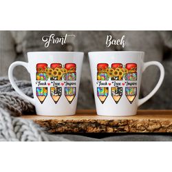 teacher appreciation gift / teach love inspire personalized mug