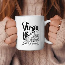 Virgo Coffee Mug, Zodiac Birthday Gift for Her, Horoscope Ceramic Mug