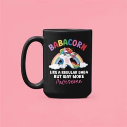 baba mug, baba grandma gifts, gift for baba, funny baba cup, babacorn like a regular baba but way more awesome, unicorn