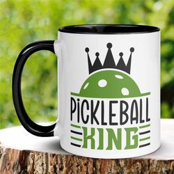 pickleball mug king, pickleball player mug, hobby mug, pickleball lover mug, tea coffee cup, pickleball game, gift for g