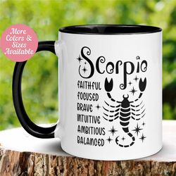 scorpio mug, zodiac mug, october november birthday mug, gift for scorpio sign, tea coffee cup, scorpio astrology gift, c